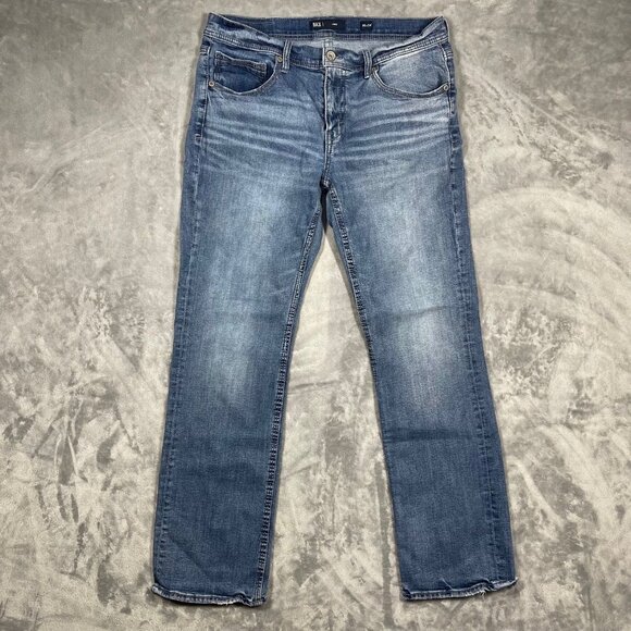 Bke Jake Mens Blue Denim Jeans 36x34 Straight Fit Medium Wash - Picture 1 of 10